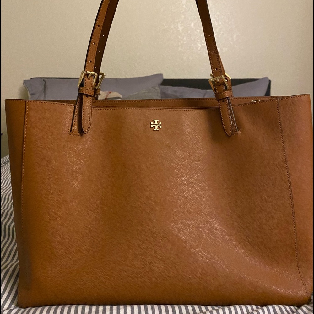 Tory Burch - Large Tote Handbag - Brown/Cognac - Preowned in Great Condition